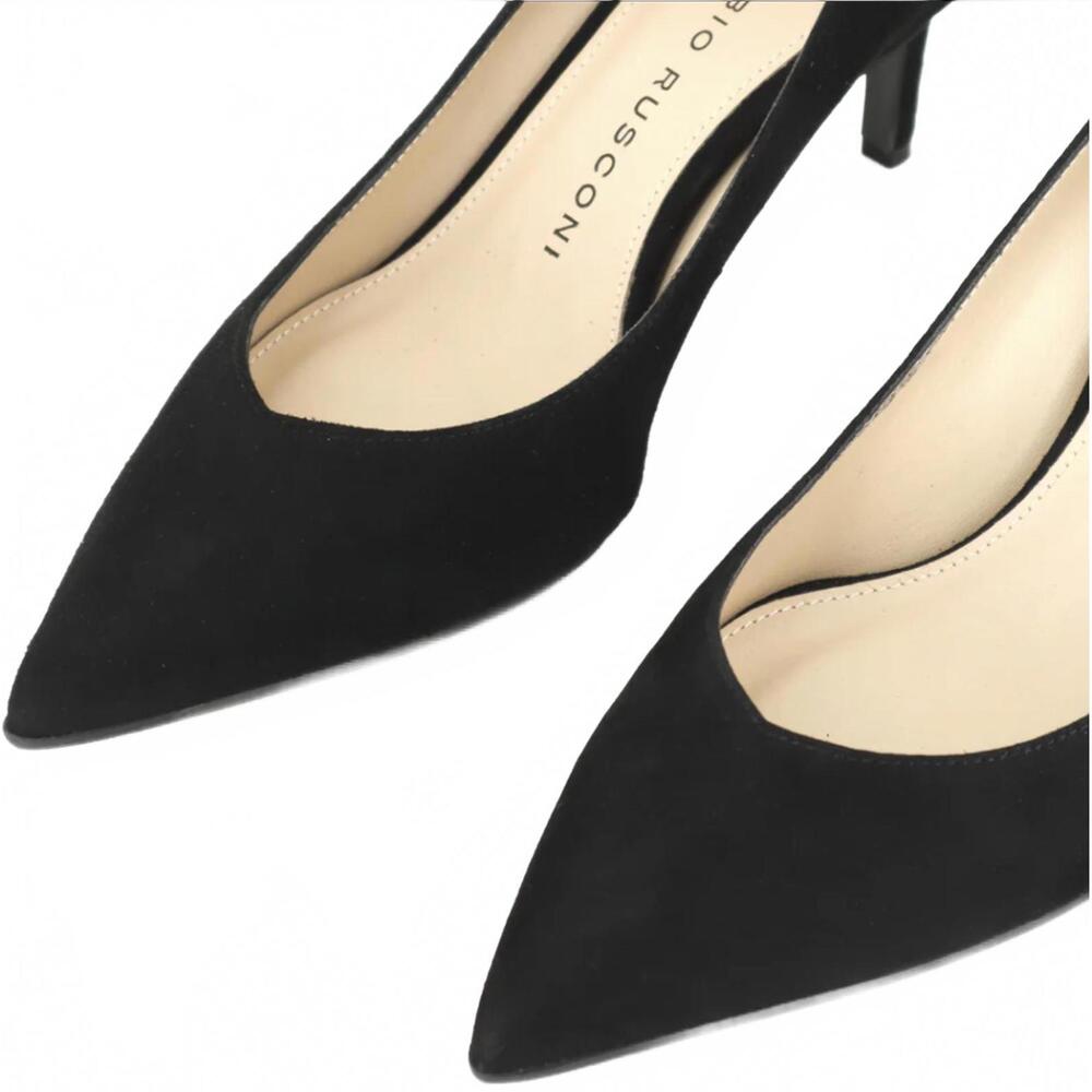 Fabio Rusconi Black Suede Pointed Toe Heels |‎ Made in Italy | Size 39 US 9